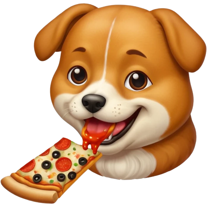 Dog eating pizza emoji