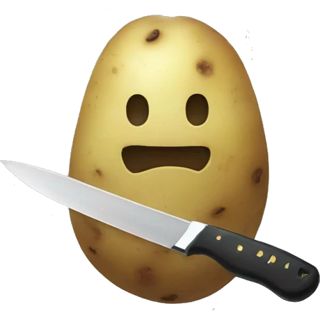 Potato and a knife in hand anime emoji