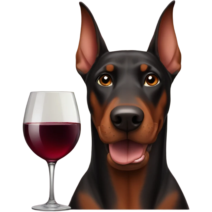 Red wine and doberman emoji
