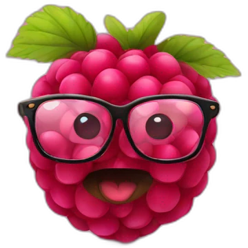  raspberry with glasses emoji