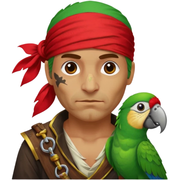 pirate and parrot emoji