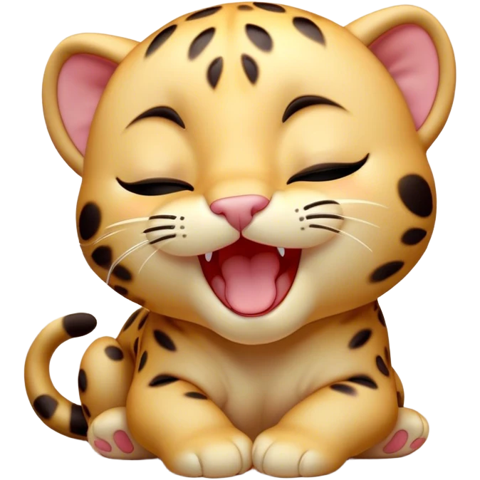 Cinematic Cute Yawning Baby Panther Portrait Emoji, Head tilted slightly with a dramatic, wide-open yawn, showcasing a small, plush body with drowsy, half-closed eyes and an open, relaxed expression, Simplified yet irresistibly adorable features, highly detailed, glowing with a soft, cozy glow, high shine, relaxed yet expressive, stylized with a dash of whimsical charm, soft glowing outline, capturing the essence of a drowsy yet affectionate baby panther that appears ready to stretch out for a nap! emoji
