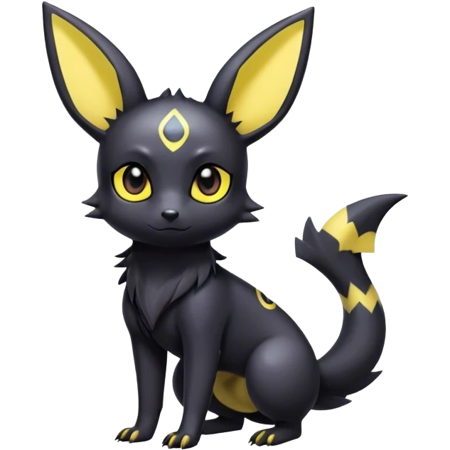 Cool cute edgy kawaii Umbreon-Noibat-animal-creature-hybrid full body emoji