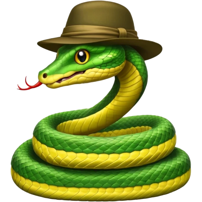 snake wearing a hat emoji