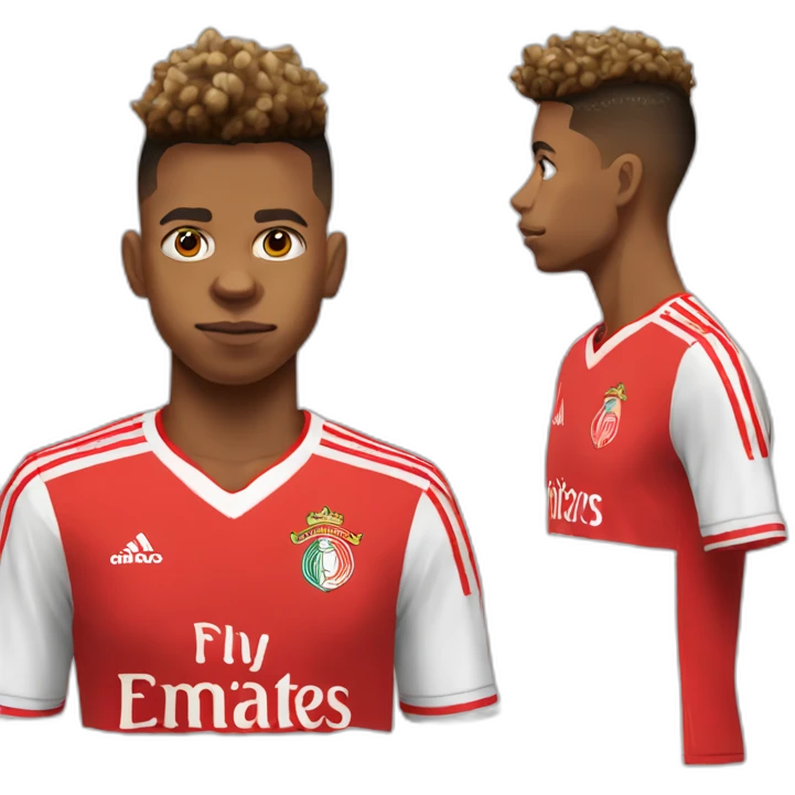 David Neres with Benfica jersey but sad and stoic emoji