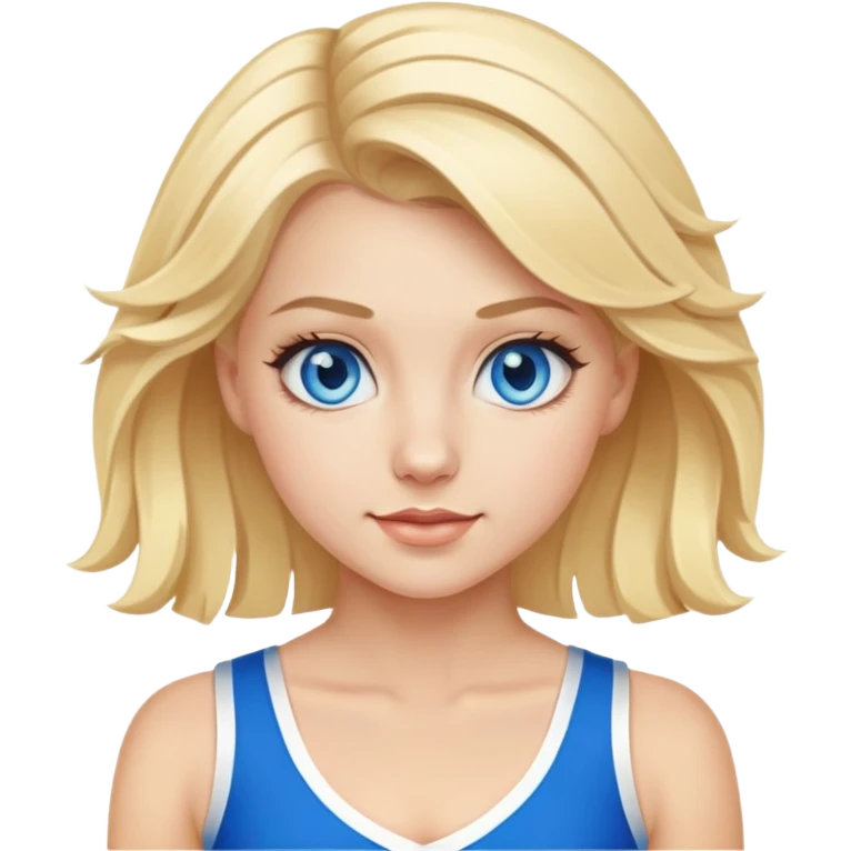 cheerleader, blonde, blue eyes emoji