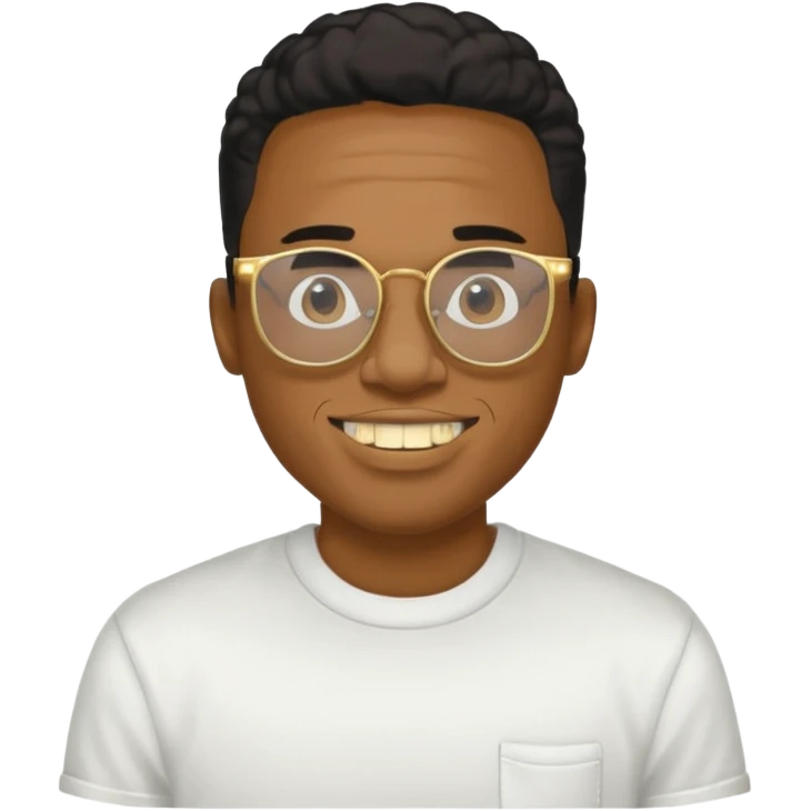 A gangster black cool rapper with cool shirt Glasses gold teeth  emoji