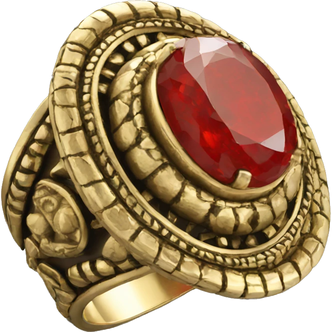 Indian ring with red stone emoji