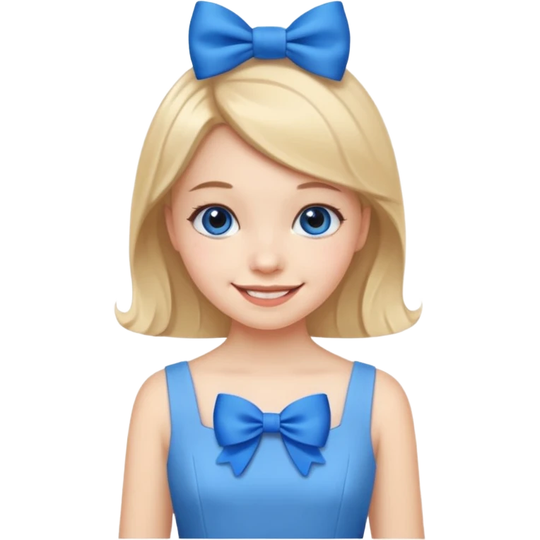 girl tied with blue bow emoji