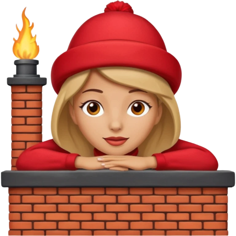 Female lie down on a chimney emoji