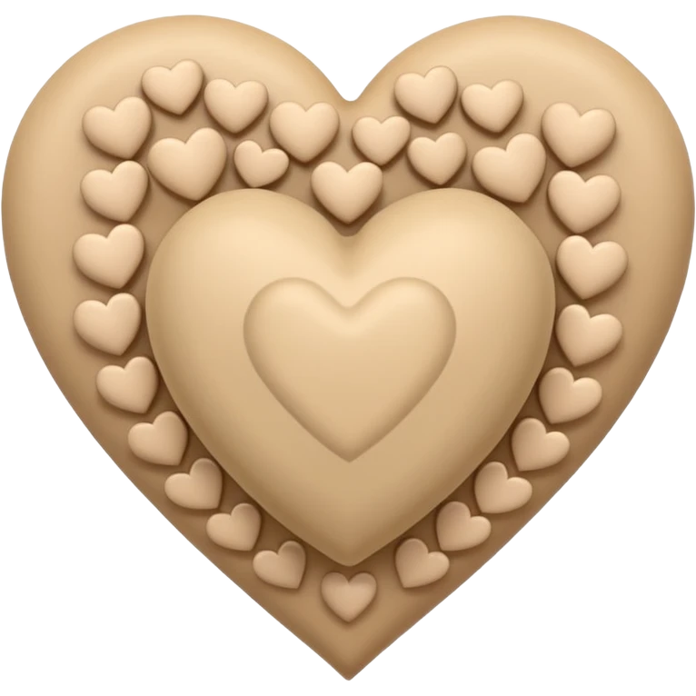 Soft beige heart with other hearts around it emoji