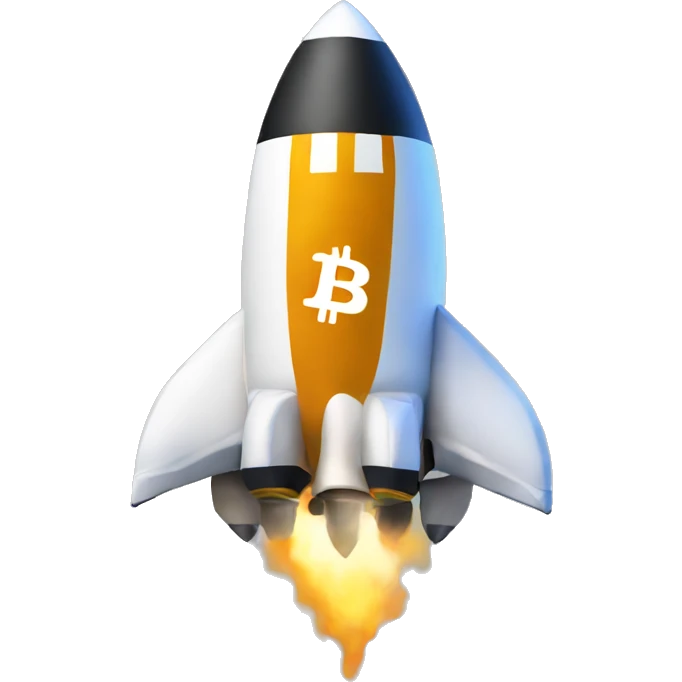 Bitcoin on rocket emoji