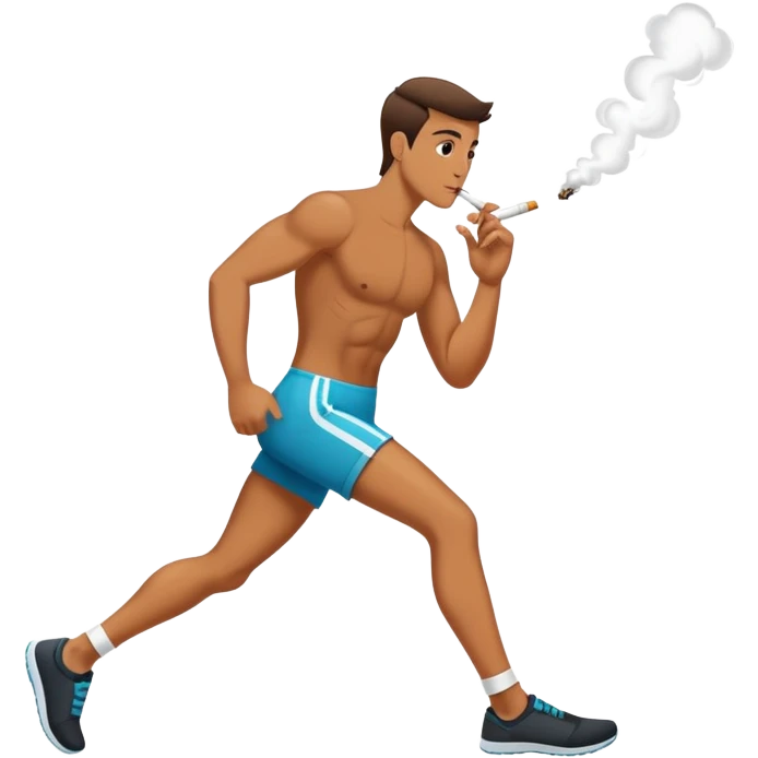 Entrenamiento de piernas fumando un porro emoji
