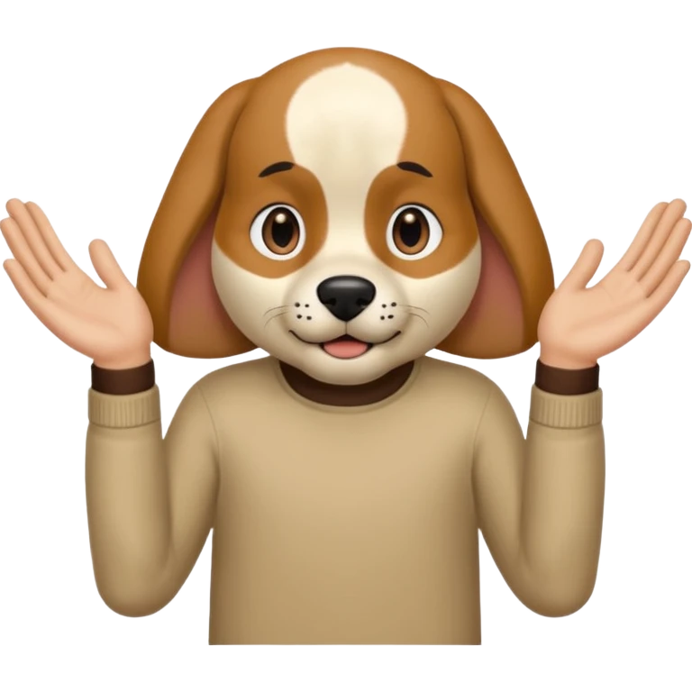 A person pawing with their hands like a dog emoji