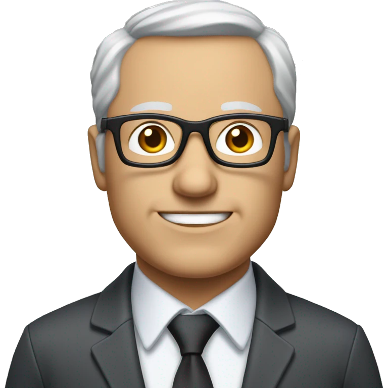 50 year old white male with glasses thinning salt and pepper hair dressed in business casual clothing emoji