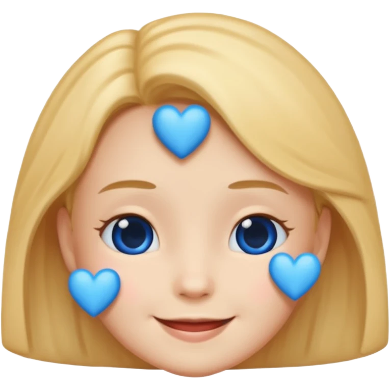 Head emoji clasic 🥰of love with blue hearts emoji