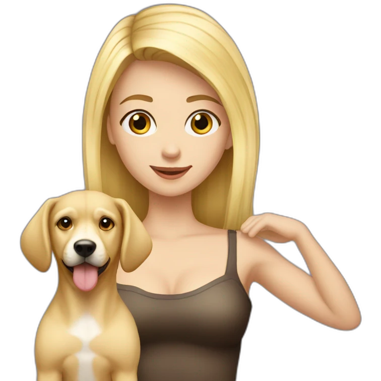 blond-hair-sexy-man-and-girl-with-dog emoji