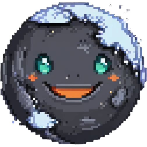 smoky volcanic planet with wispy clouds and a cute smiling face emoji