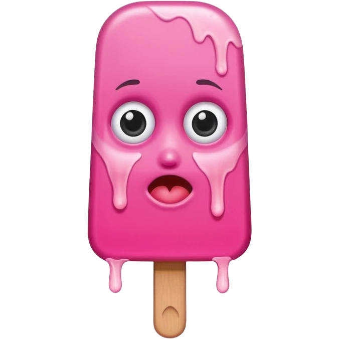 pink popsicle with eyes and tattoo emoji