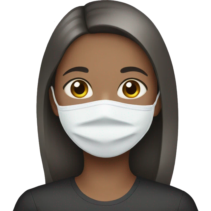 Girl wearing face mask emoji