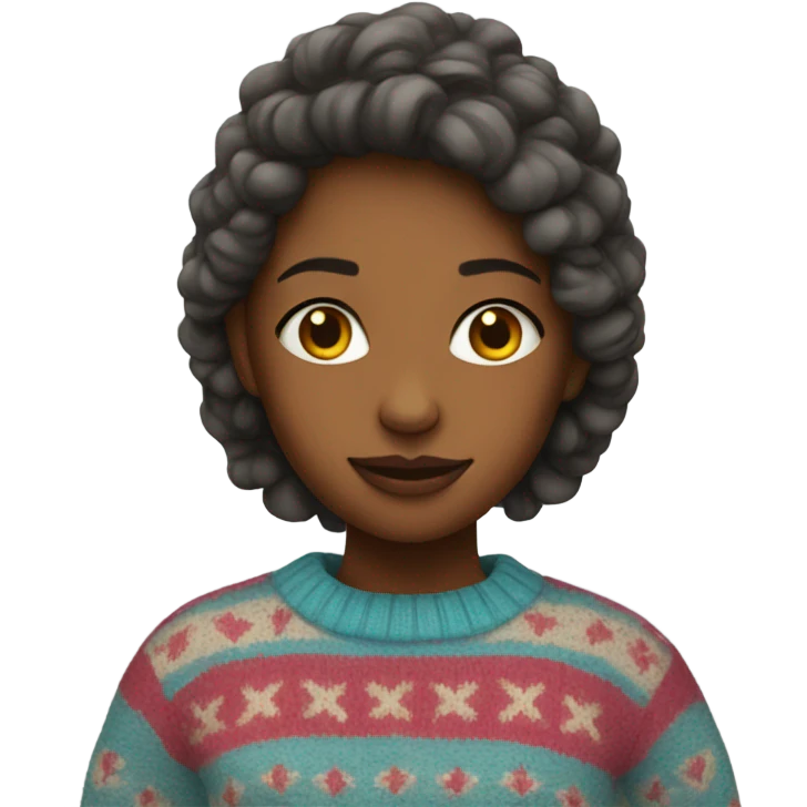 Girl with funky sweater emoji