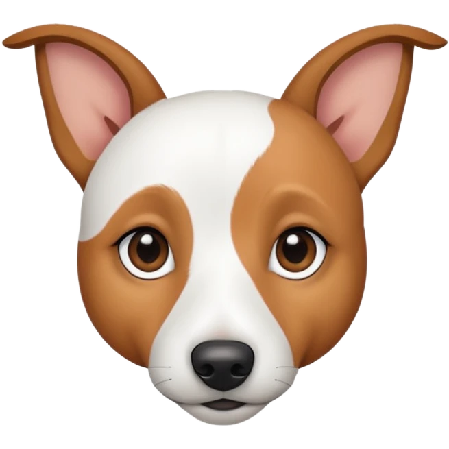 a fully white jack russell the size of a kelpie with light brown ears and a light brown patch on one eye emoji