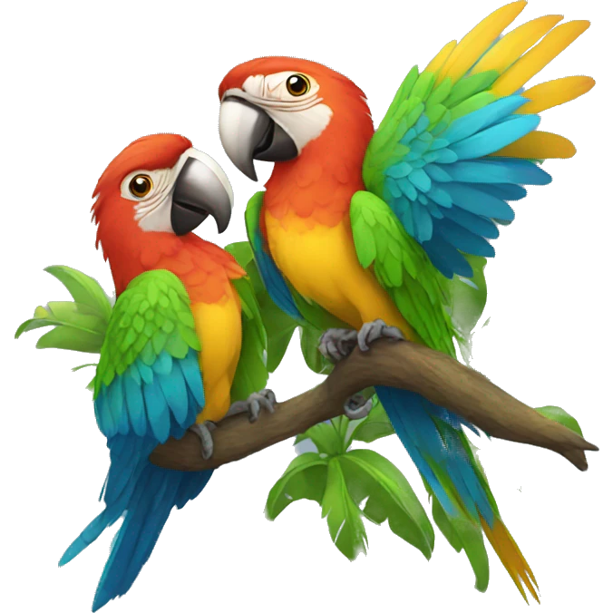 Birds with macaw emoji