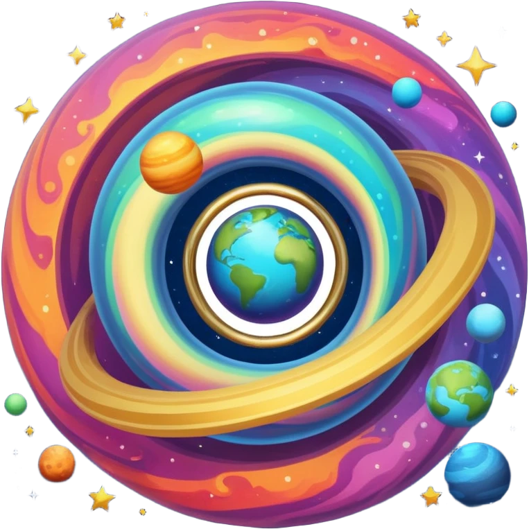 colorful planet with ring emoji