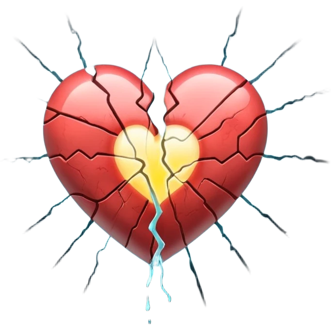 Bandaged heart leaking light through cracks emoji