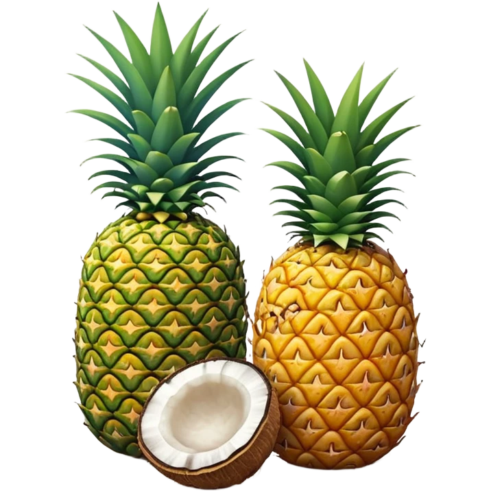 pineapple and coconut emoji