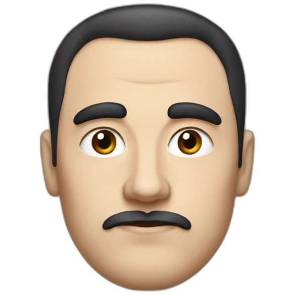 american-russian writer sergei dovlatov  with black hair and huge eyebrows emoji