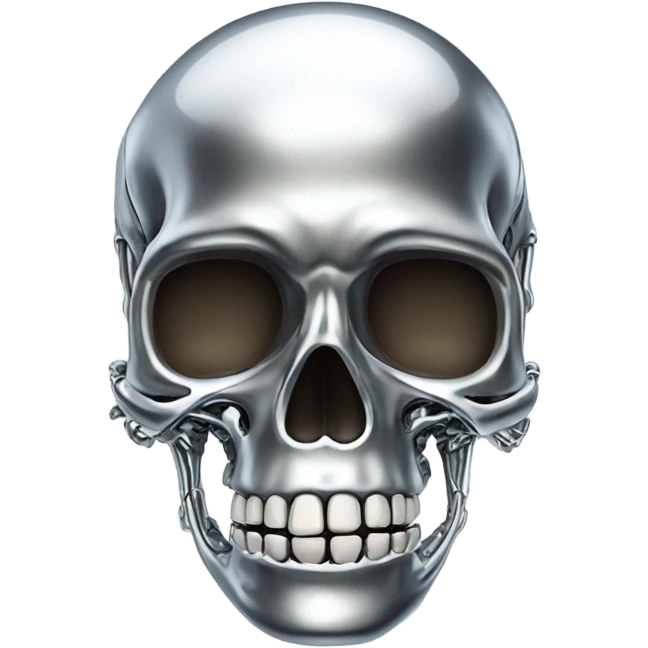 skeleton made out of chrome emoji