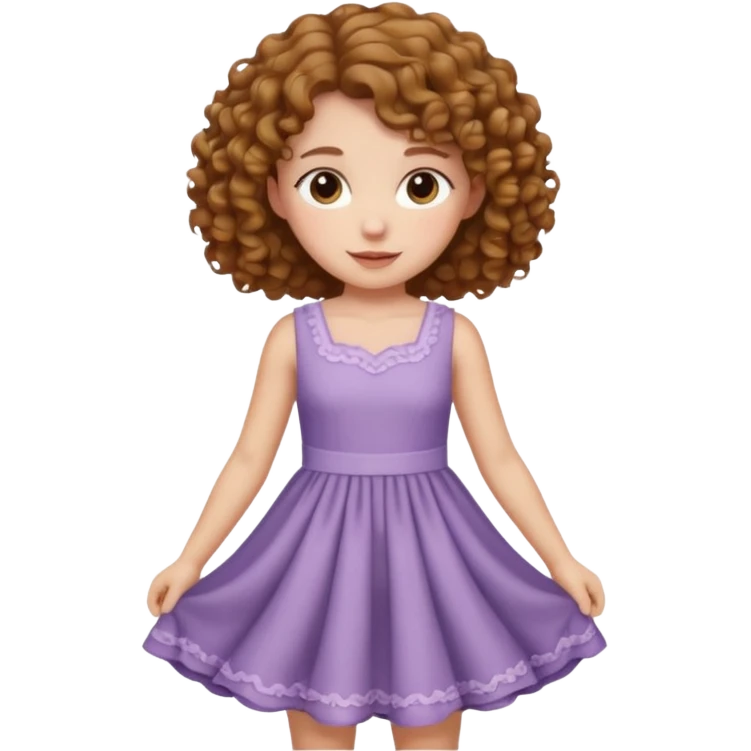 Curly light brown haired girl curtsy emoji