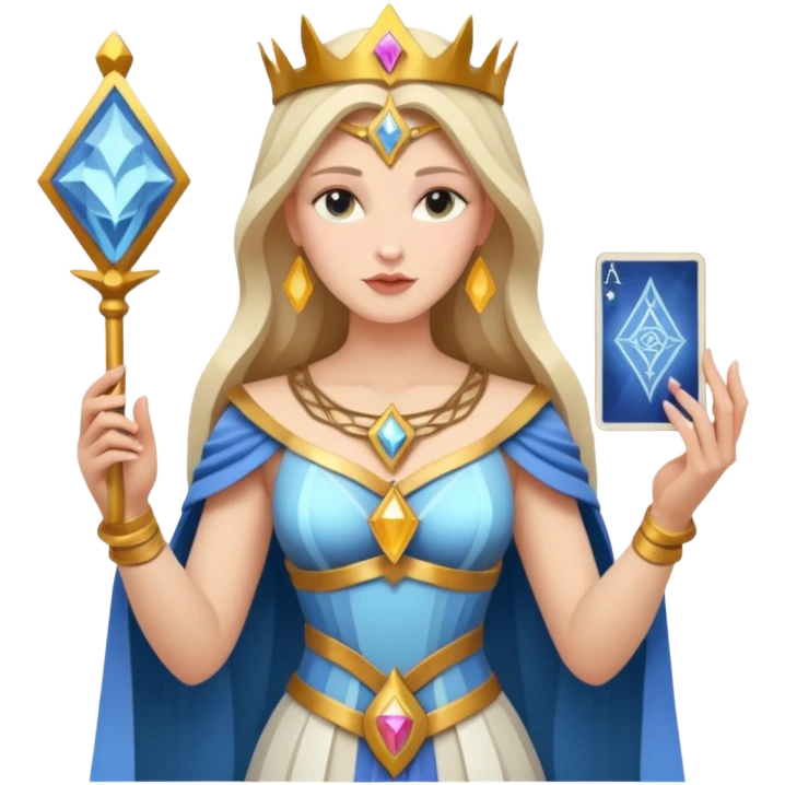 fantasy magic tarot card low poly goddess emoji