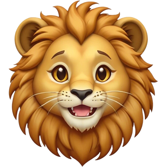 Cinematic Comical Lion Cub Portrait Emoji, Head tilted dramatically with an exaggeratedly amused expression, featuring a striking tawny Fur with a flamboyant mane and wide, expressive amber eyes filled with playful disbelief, Simplified yet hilariously expressive features, highly detailed, glowing with a slightly sassy glow, high shine, dramatic yet playful, stylized with an air of cheeky jungle mischief, bright and endearing, soft glowing outline, capturing the essence of a spirited and over-the-top Lion Cub, so meme-worthy it feels like it could roar its way into internet fame instantly! emoji