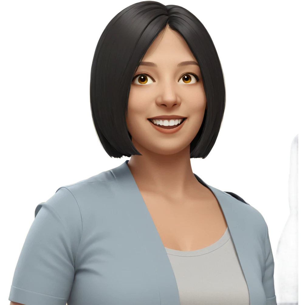 smiling girl with short hair emoji