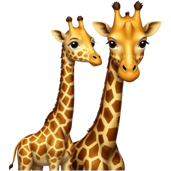 High resolution giraffe with its baby emoji