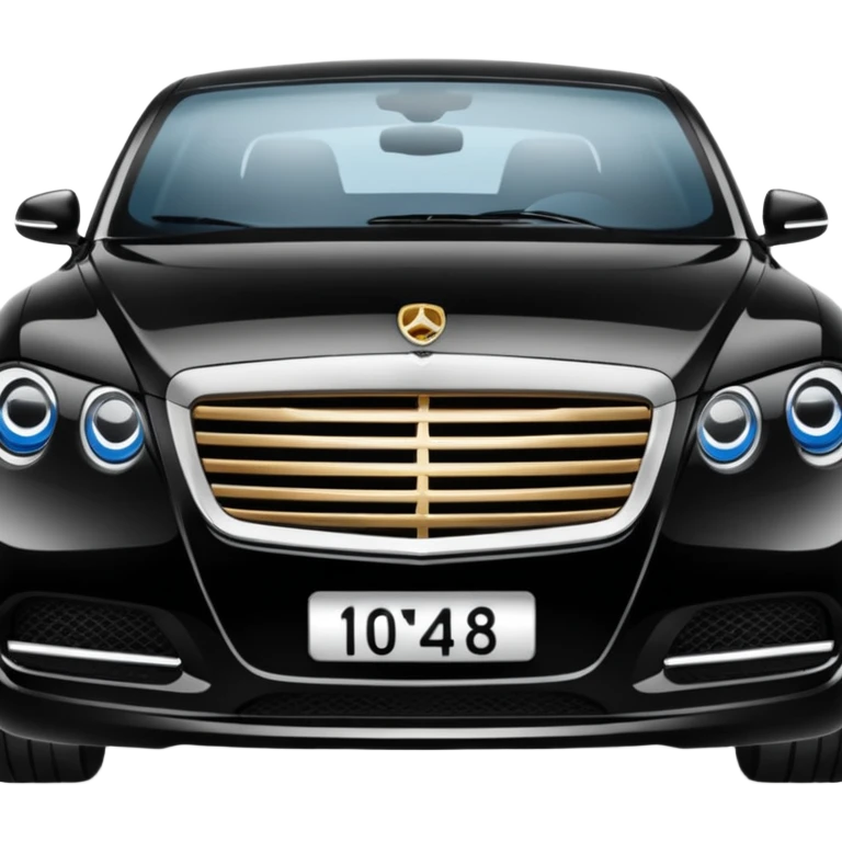 luxury car with Arabic license plate emoji