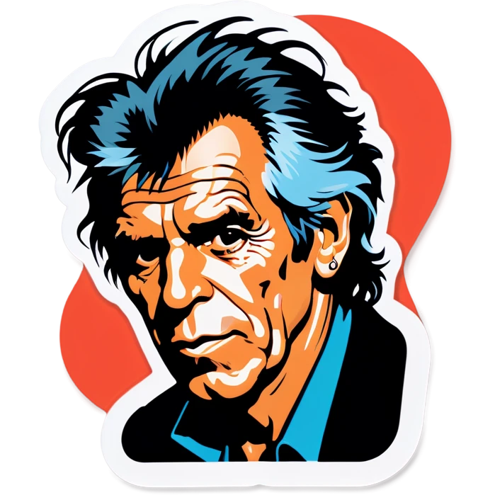 Keith richards with rock on writing emoji