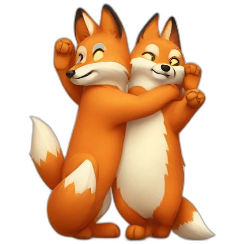 Two Fox paws clapping high five emoji