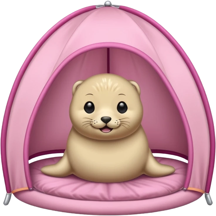 Seal in a light pink tent  emoji