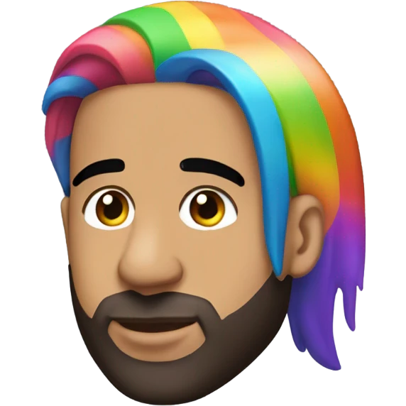 Generate emoji of Drake with rainbow hair emoji