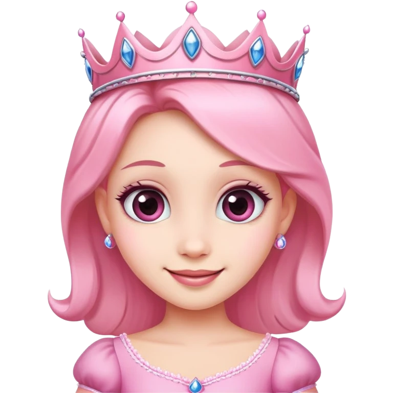 big eye cute pink princess, that you cant say no to emoji