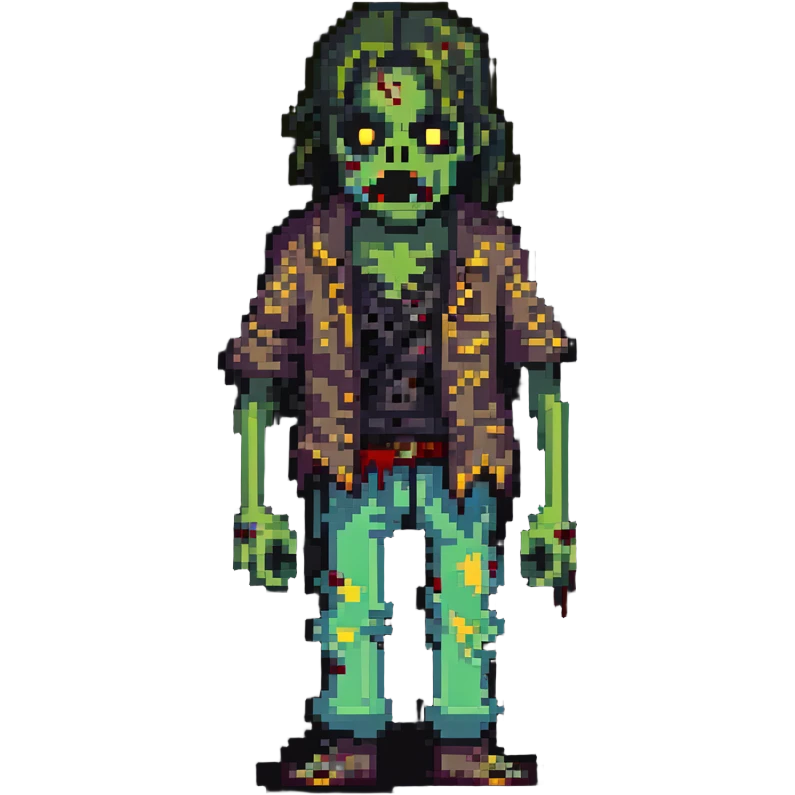 zombie with decaying skin and tattered clothes emoji