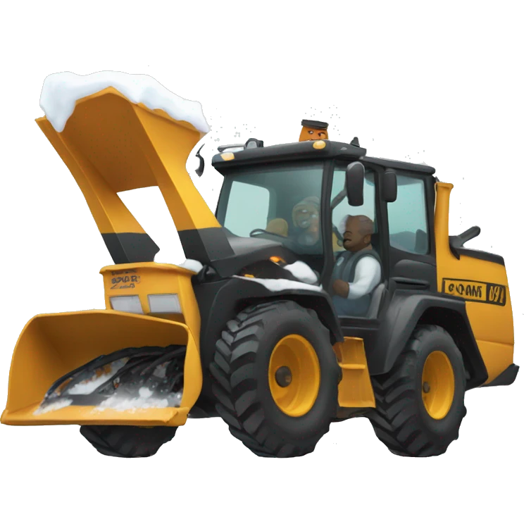 King driving a snow plow emoji