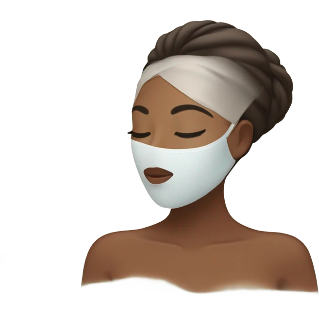 Brown tone Lady with face mask spa beauty full face relaxing emoji