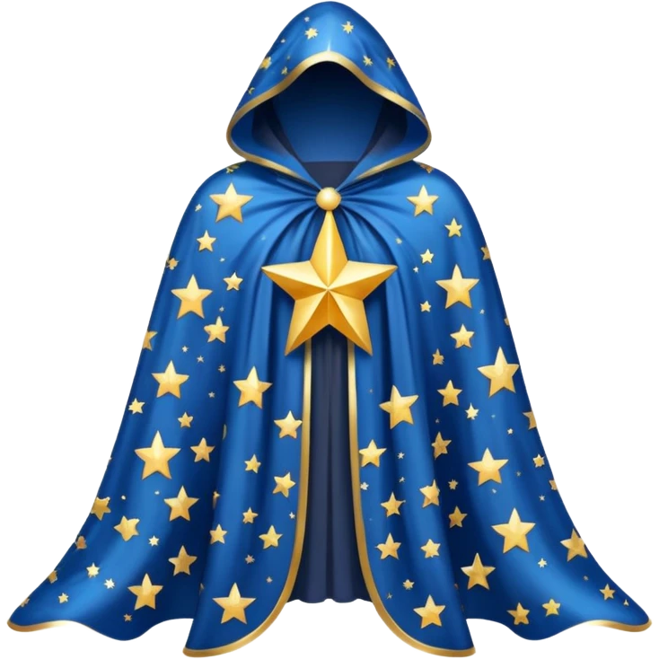 a fantasy  magic, white color with star pattern cloak emoji