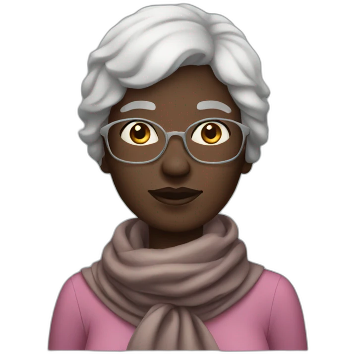 Beautiful darkskin old woman with scarf emoji