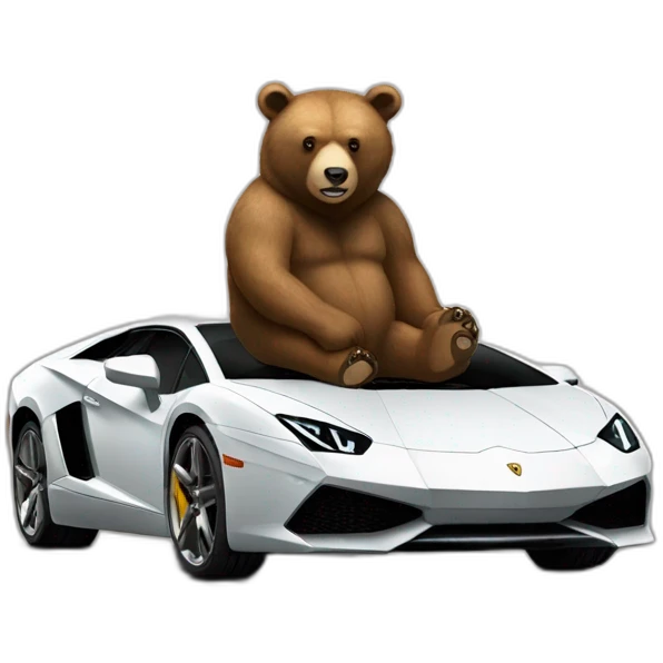 bear leaning on a lambo emoji