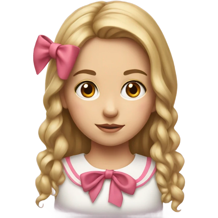realistic portrait of girl with bow emoji